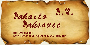 Mahailo Maksović vizit kartica